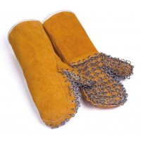 PALM LEATHER MITTENS WITH...