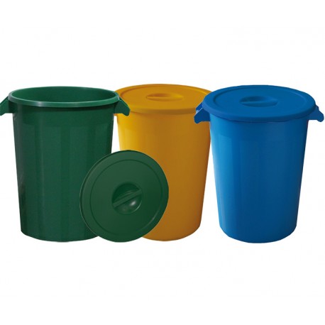 FOOD-PROOF PLASTIC BUCKETS WITH LID 100 L.