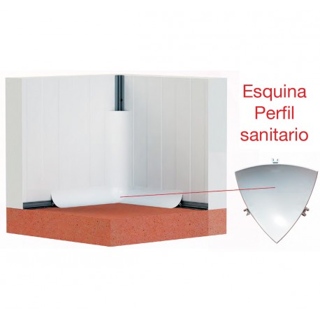 ESQUINA INTERIOR PARA PERFIL SANITARIO PVC