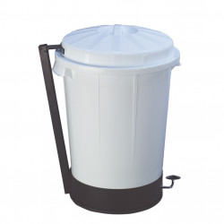 WHITE BUCKET WITH PEDAL 70 Lts
