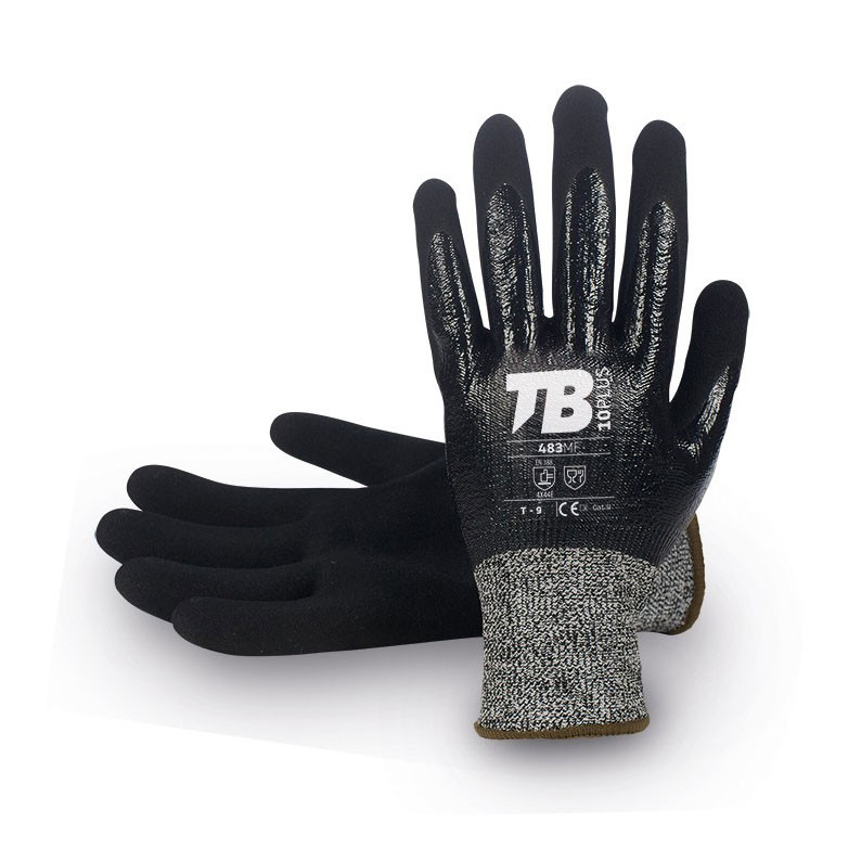 Guantes de trabajo impermeables HPHST 3 pares, guantes de revestimiento de  nitrilo, impermeab