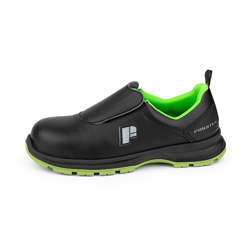 BLACK SHOES WITH TOE CAP TESEO S2