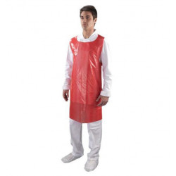 RED DISPOSABLE PE APRON...
