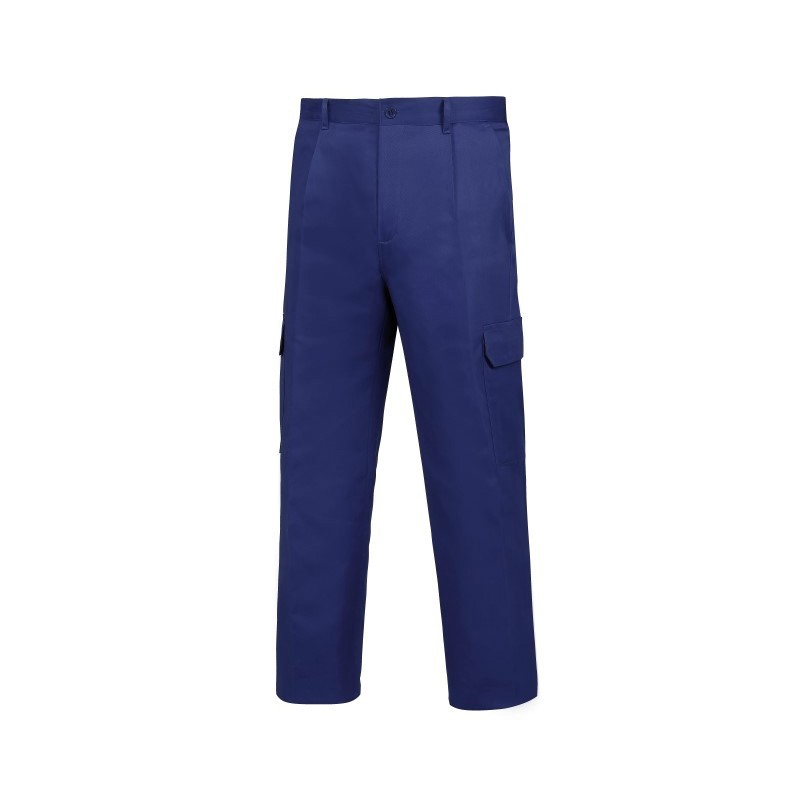 NAVY BLUE MULTI-POCKET TROUSERS WITH...